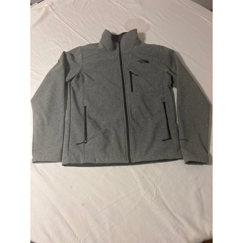 The North Face WindWall Softshell Jacket Mens M Gray Full Zip Outdoor